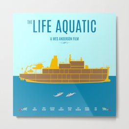 The Life Aquatic - Alternative Movie Poster Metal Print | Pop Art, Graphic Design, Illustration, Movies & TV 
