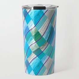 Seamless geometric background in turquoise tones argyle Travel Mug