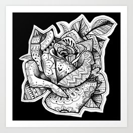 Henna Rose Tattoo Art Print