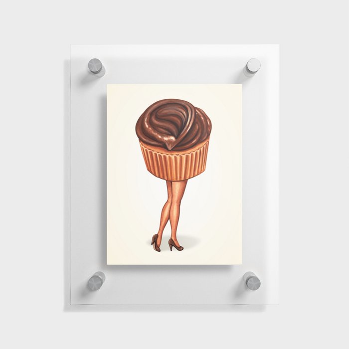 Chocolate Cupcake Pin-Up Floating Acrylic Print