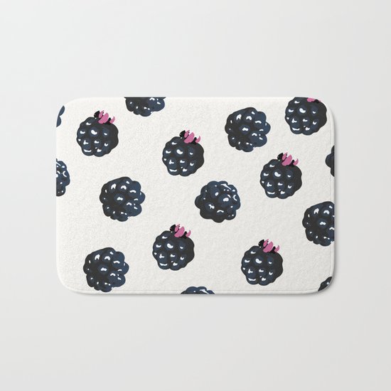 Blackberries pattern Bath Mat