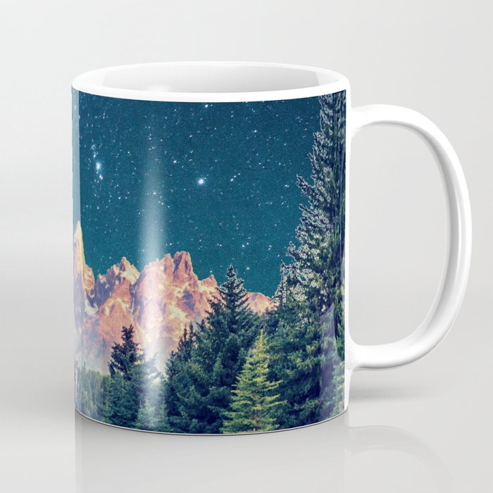 Grand Teton National Park Mountains Stars Night Sky Print Coffee Mug