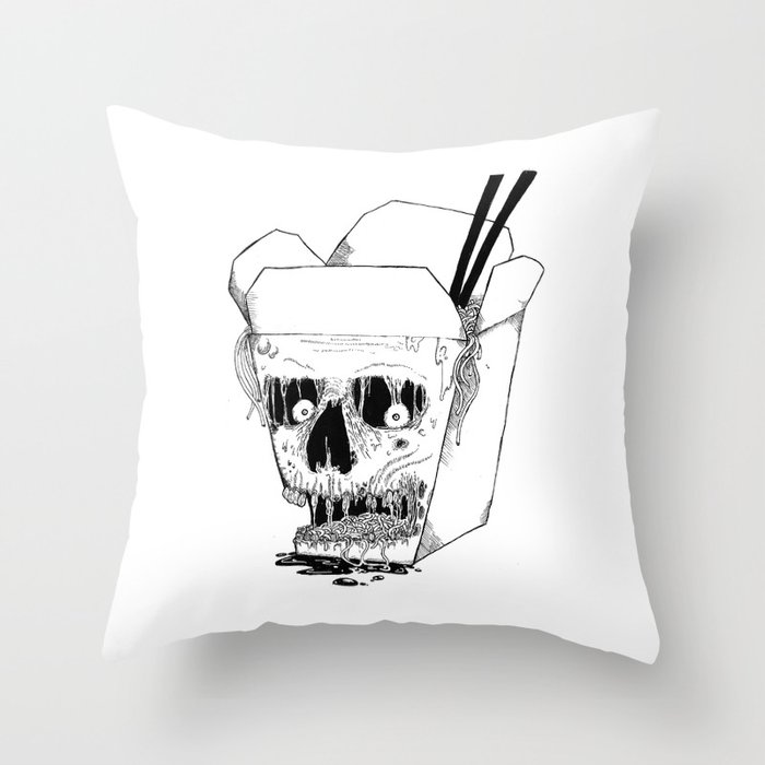 Monster Food: Takeout Throw Pillow
