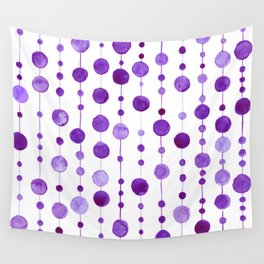 Purple Hanging Circles - watercolor pattern Wall Tapestry