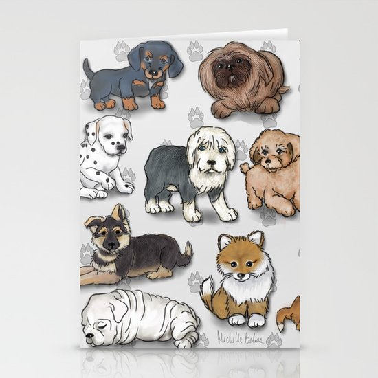 Puppies, more than a dozen. Stationery Cards