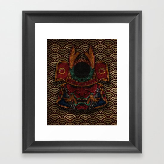samurai mask Framed Art Print