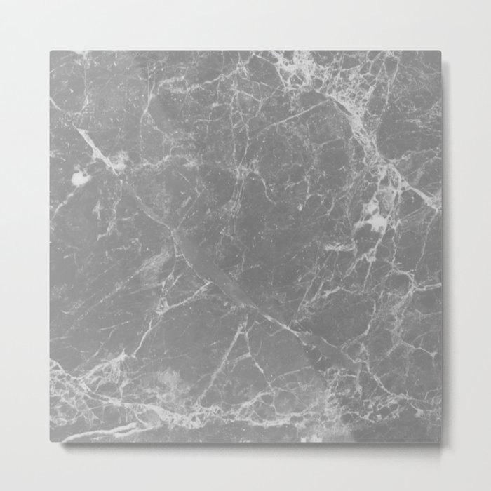 Grey Marble Metal Print