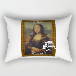 Mona Lisa Cake Me Smile Rectangular Pillow