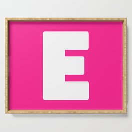 E (White & Dark Pink Letter) Serving Tray