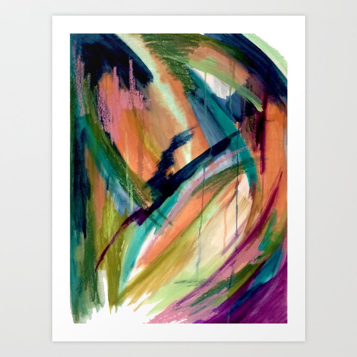 Brave: A colorful and energetic mixed media piece Art Print