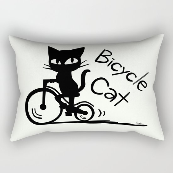 Bicycle Cat Rectangular Pillow