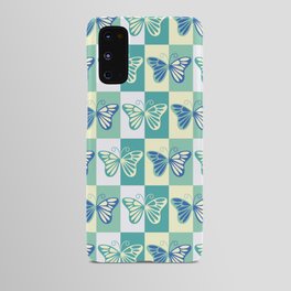 Butterfly Pattern in Turquoise, Blue, and Pale Yellow Android Case