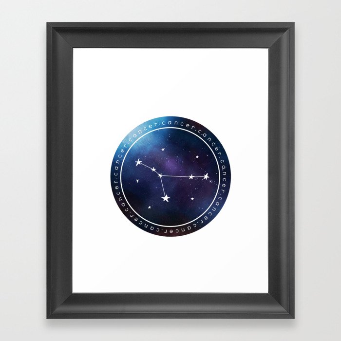 Cancer Zodiac | Nebula Circles Framed Art Print