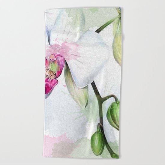 Orchids 04 Beach Towel