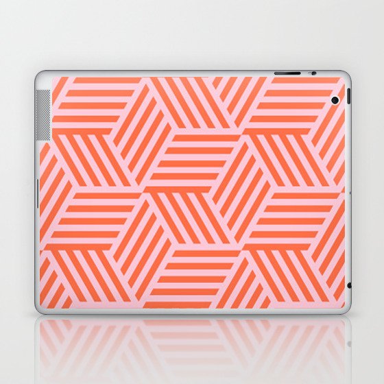 Geometric Coral and Pink Pattern Laptop & iPad Skin