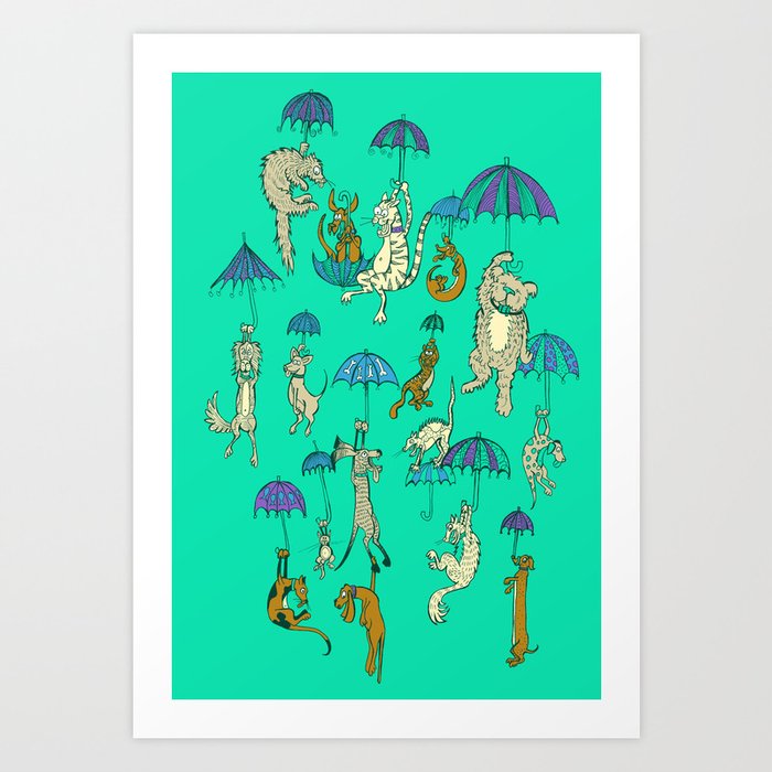 Raining Cats and Dogs Art Print