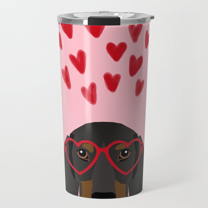 Dachshund dog breed pet art valentines day doxie must haves Travel Mug