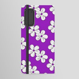 Flower Pattern On Purple Background Android Wallet Case