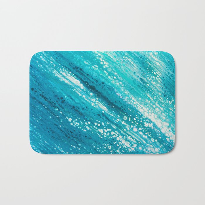 Azure Sun-Speckled Abstract Seascape Bath Mat