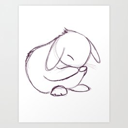 bunny sketch Art Print