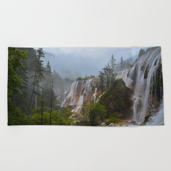 waterfall #society6 Beach Towel