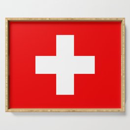 Swiss Flag of Switzerland Serving Tray
