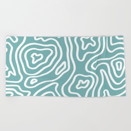 Topographic Abstract | Turquoise Beach Towel