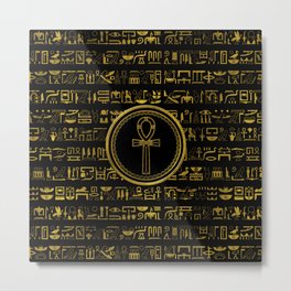 Gold Egyptian Ankh Cross symbol Metal Print | Egyptiancross, Gold, Egyptiansymbol, Luxury, Ideograph, Graphicdesign, Pharaon, Symboloflife, Hieroglyphs, Cairo 