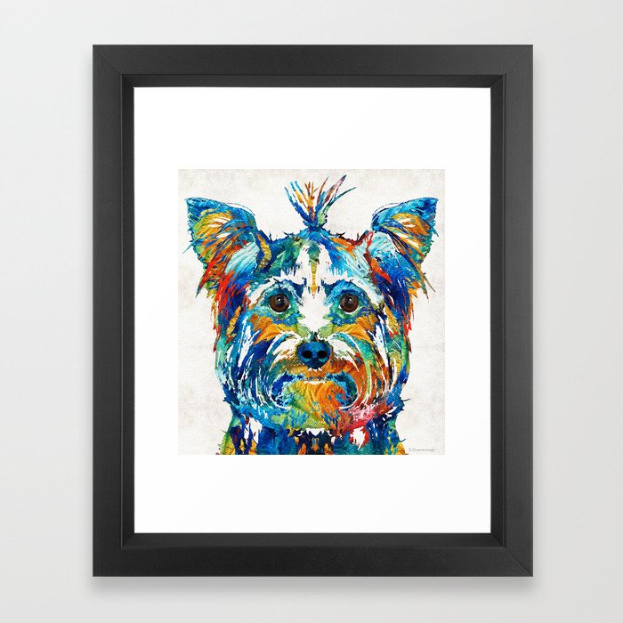Colorful Yorkie Dog Art - Yorkshire Terrier - By Sharon Cummings Framed Art Print