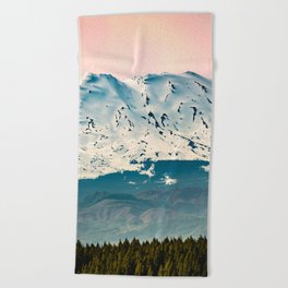 Mount St. Helens at Sunset Beach Towel