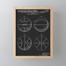 Basketball Patent - Black Framed Mini Art Print