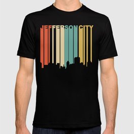 Retro 1970's Style Jefferson City Missouri Skyline T-shirt