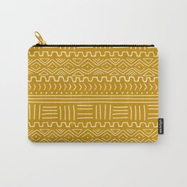 Mud Cloth on Mustard Carry-All Pouch