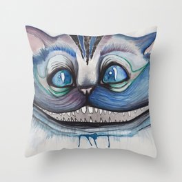 Cheshire Cat Grin - Alice in Wonderland Throw Pillow