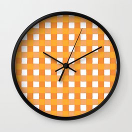Cheerful Checks Orange Wall Clock