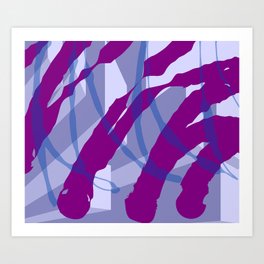 Purple Streaks & Blocks Abstract Art Art Print