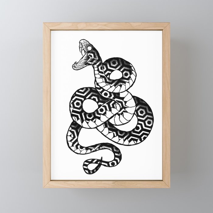 Geometric Snake  Framed Mini Art Print