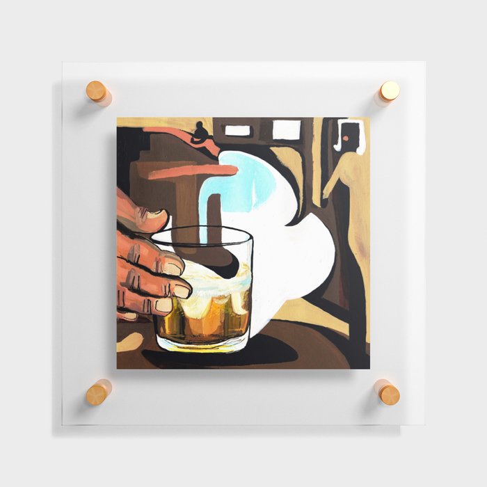 Beer glass illustration Floating Acrylic Print