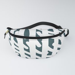 Abstract Diagonal Line on Dark Green and White Stripes Fanny Pack