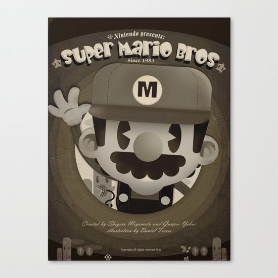 Mario Bros Fan Art Canvas Print