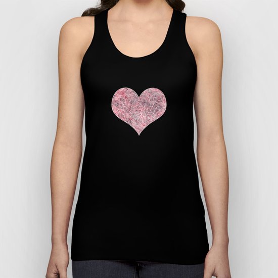 Burgundy red and white swirls doodles Unisex Tank Top
