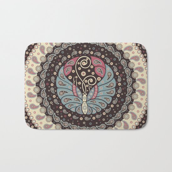 Butterfly Mandala Bath Mat