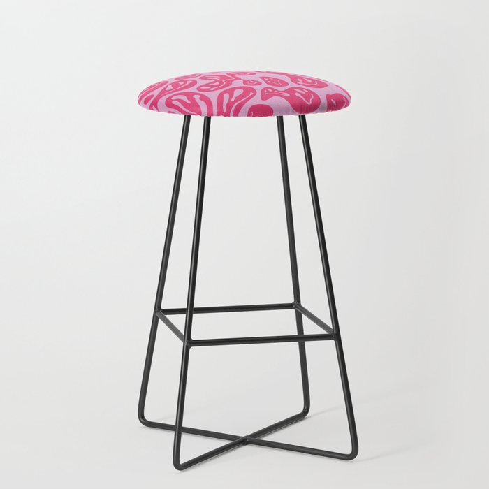 Pink Dripping Smiley Bar Stool