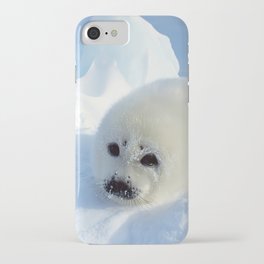 Seal iPhone Case | Sand, Beachy, Wildlife, Nautical, Marine Mammal, Collage, Painting, Waves, Cute Animal, Sea Life 