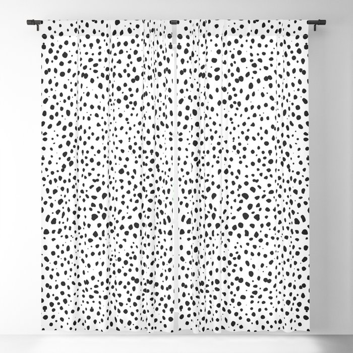 Dalmatian Spots - Black and White Polka Dots Blackout Curtain