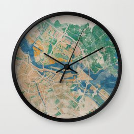 Amsterdam, the watercolor beauty Wall Clock