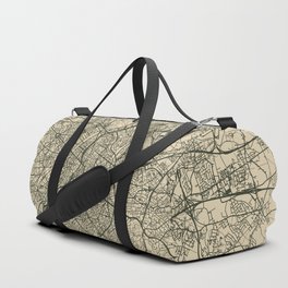 Brussels - Vintage Belgium Map - Retro Duffle Bag