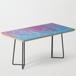 geometric pixel square pattern abstract background in pink blue Coffee Table