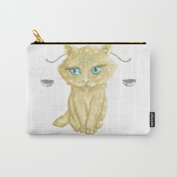 Libra Zodiac Sign Kitty Carry-All Pouch