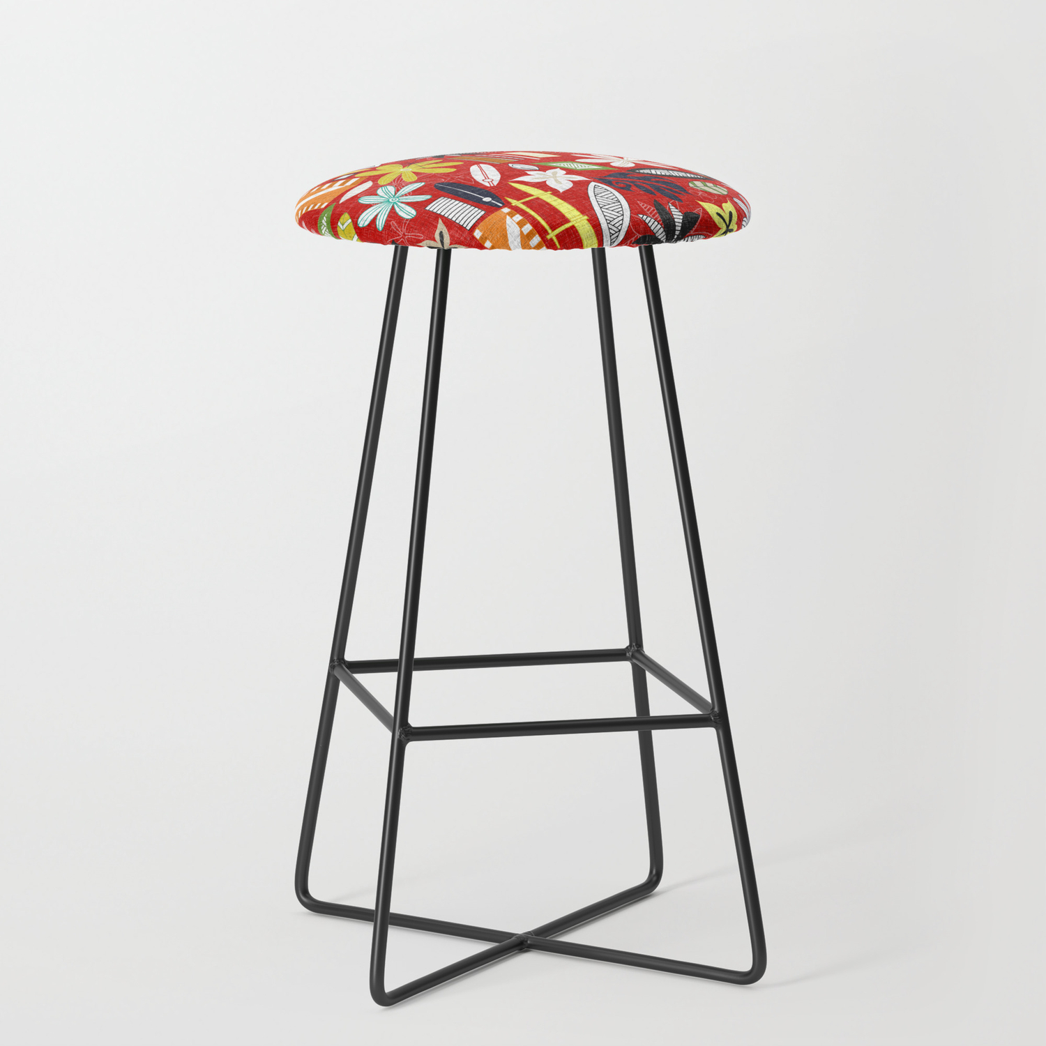 Beachy Bar Stools, Beachy Red Bar Stool By Sharonturner Society6